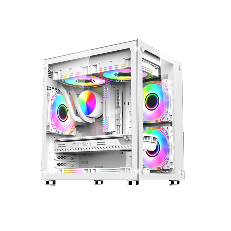 PC POWER ICE CUBE V2 BK M-ATX GAMING CASING (5 X ARGB FAN)